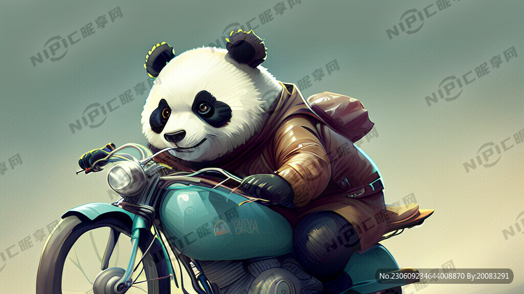 穿衣服熊猫 骑自行车