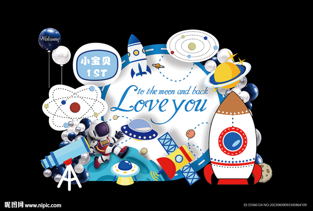 宇航员生日宴素材