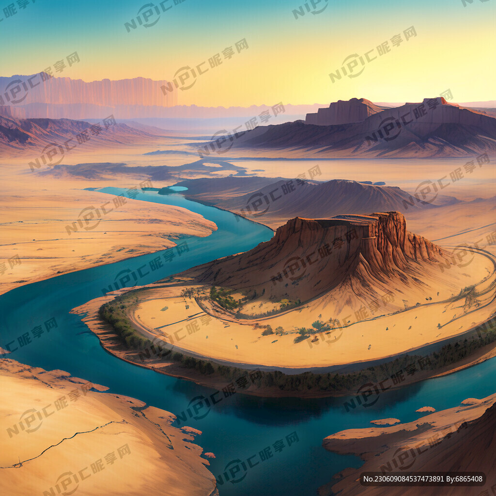 超大广角 俯视视角 大漠孤烟直