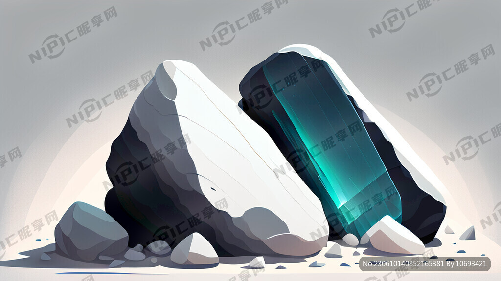 简洁大气 石材创意海报 白色