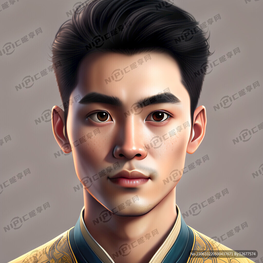 男士 帅气的脸 元气可爱 汉服