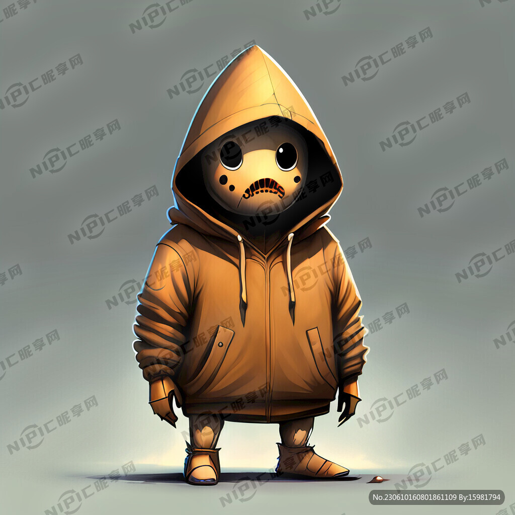 连帽卫衣火柴人回头对视