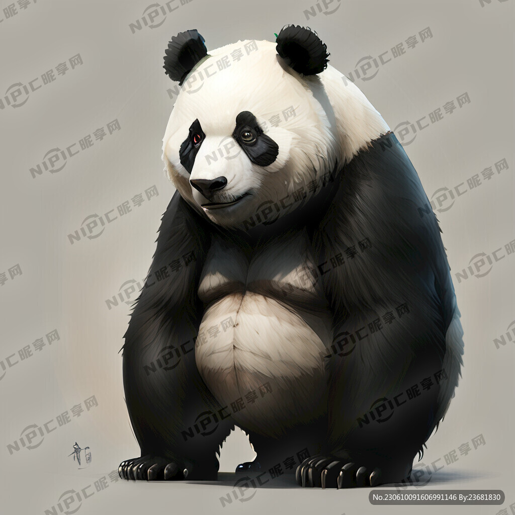 一直大熊猫 高清右脸