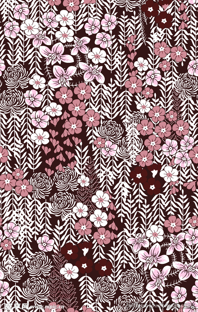 大牌 手绘花朵 线条