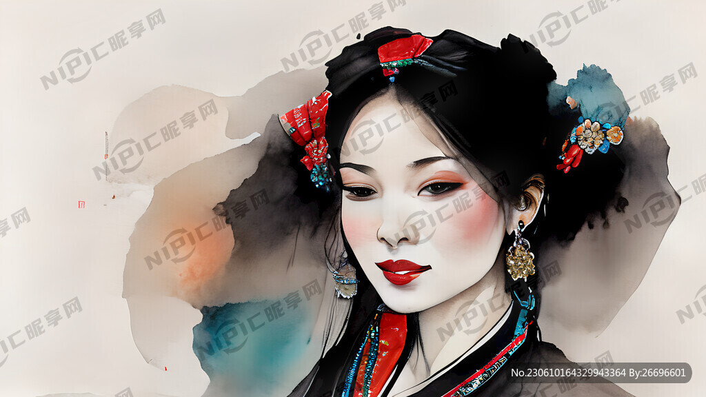 苗族元素美女载歌载舞