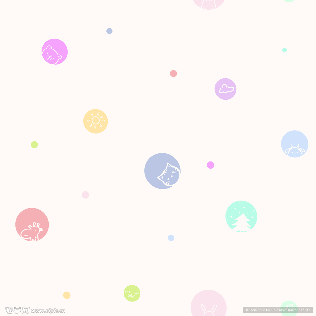 卡通 猫头 波点