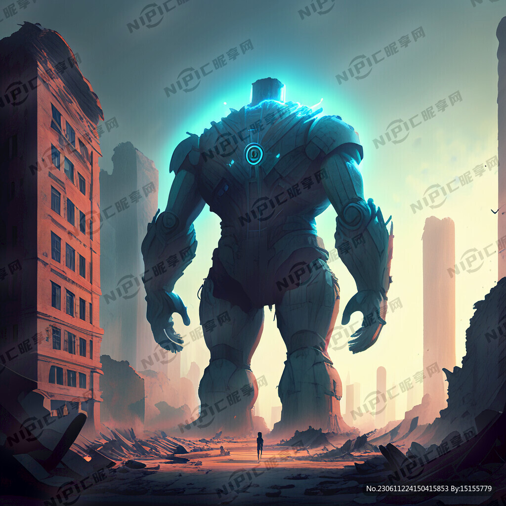 巨人 激光 城市废墟