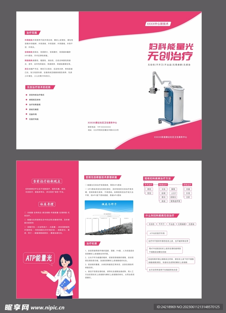 社区医院妇科技术宣传三折页