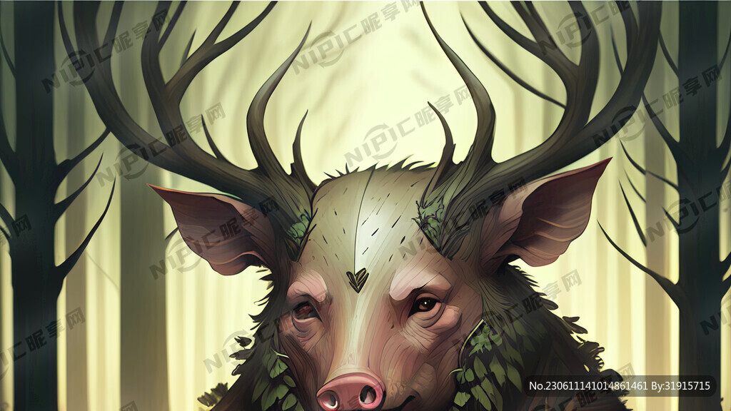 猪头 鹿身 森林