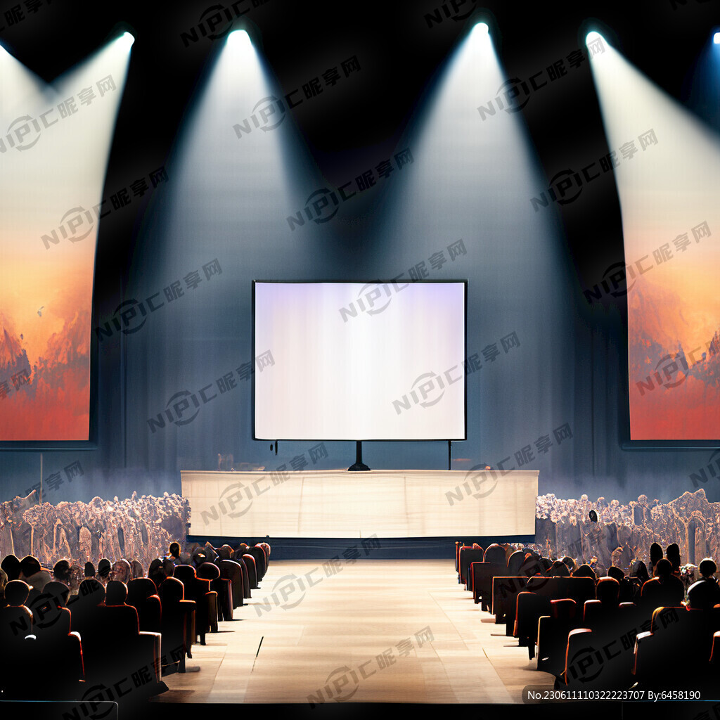 画一个舞台 上面有大屏幕