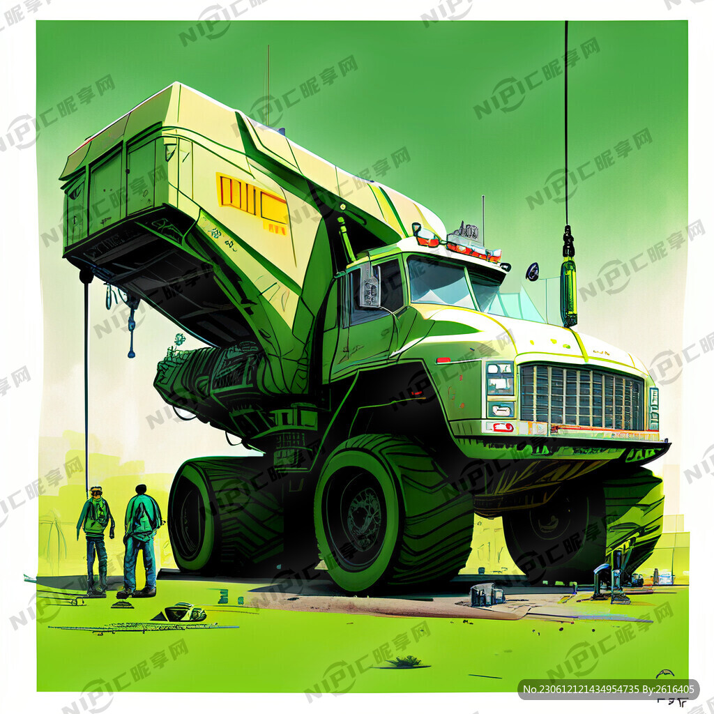 巨无霸 卡车汽车起重机 女孩