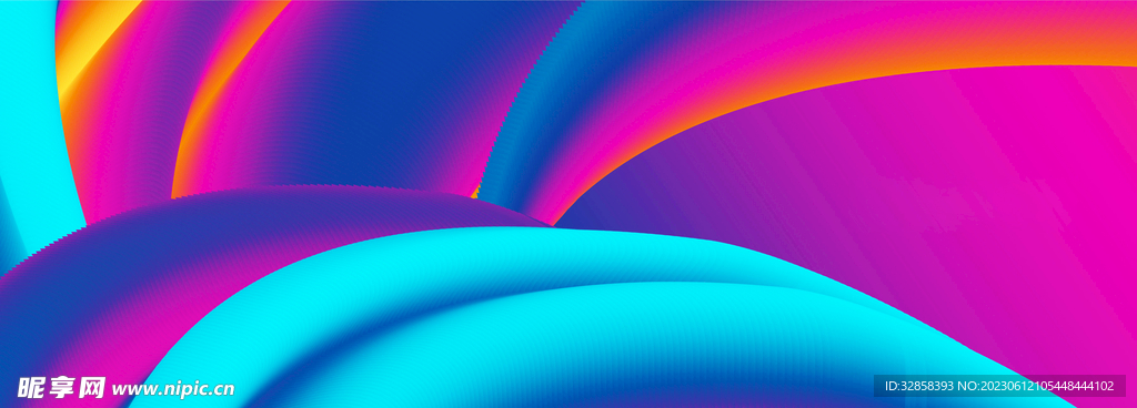 彩色抽象拉丝3D立体流体渐变