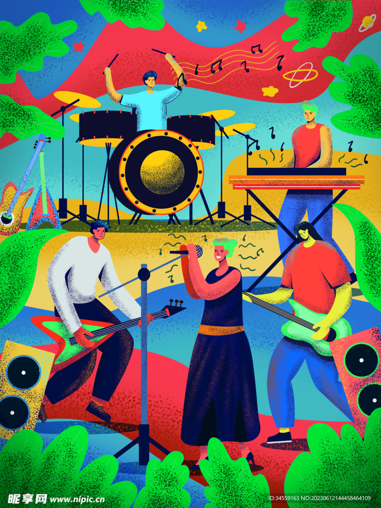 音乐节插画