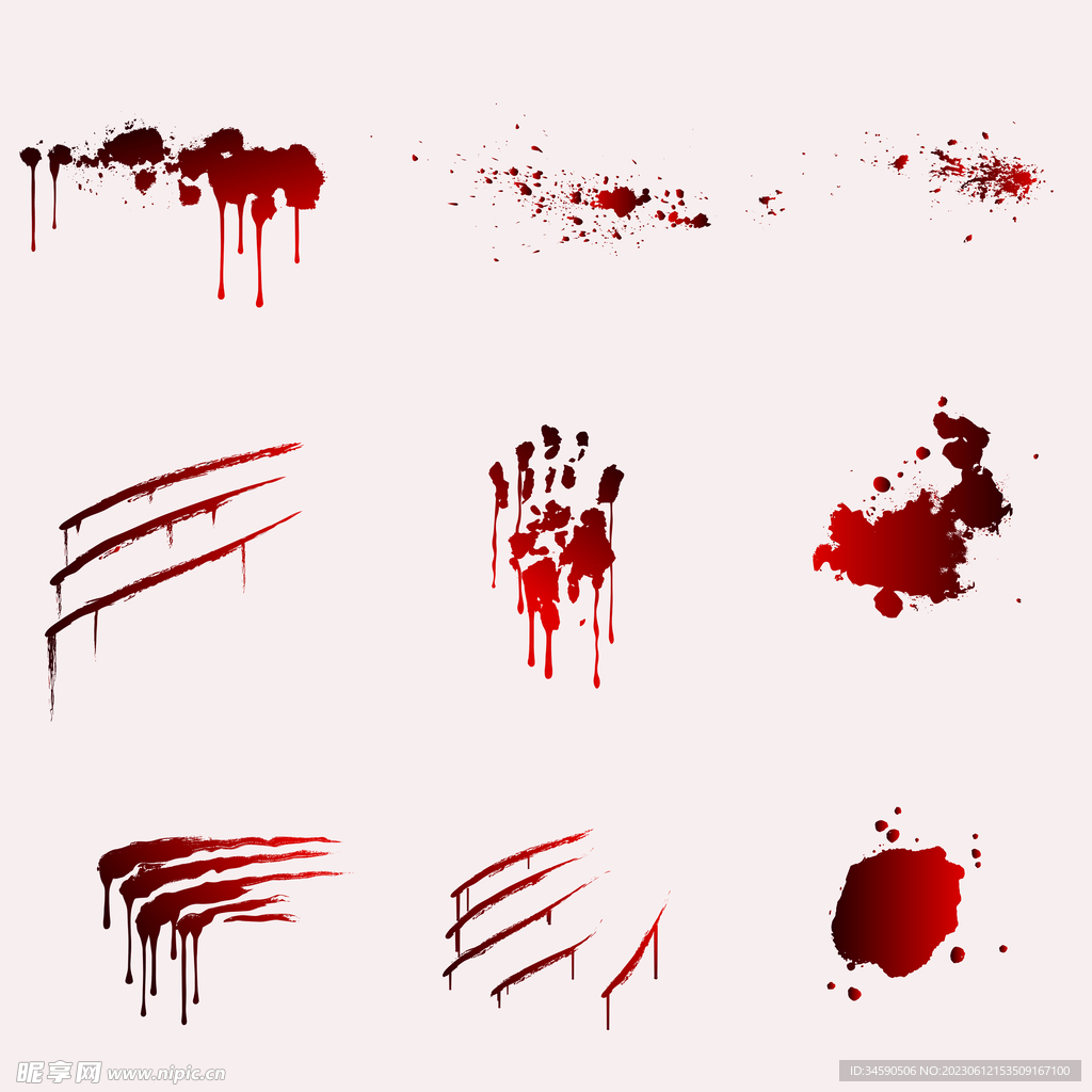万圣节红色血液血迹血手印