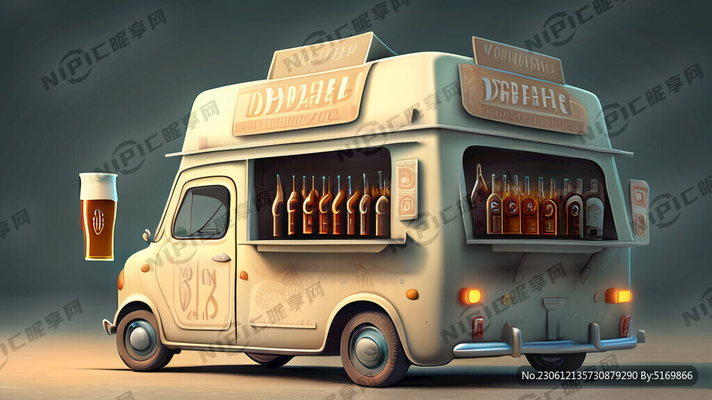 外卖小汽车 卖精酿啤酒 超酷