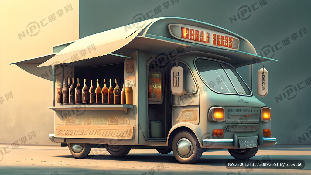 外卖小汽车 卖精酿啤酒 超酷