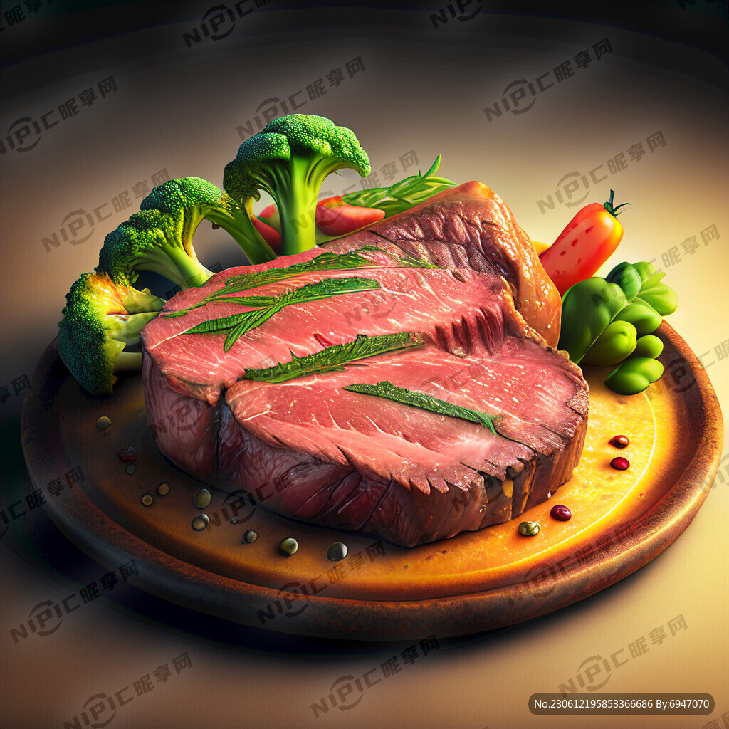 五分熟牛排蔬菜多汁