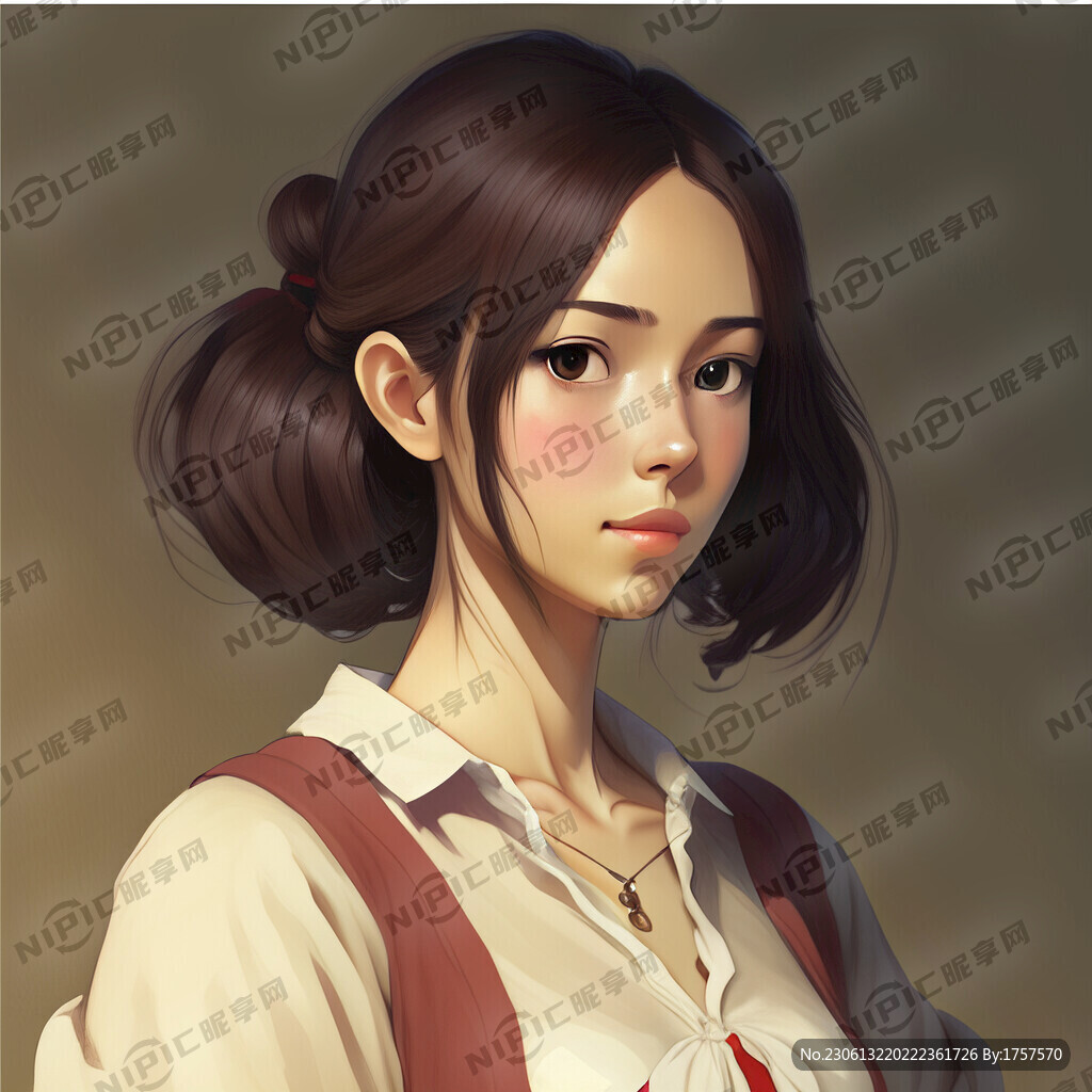 宫崎骏绘画风格的美女