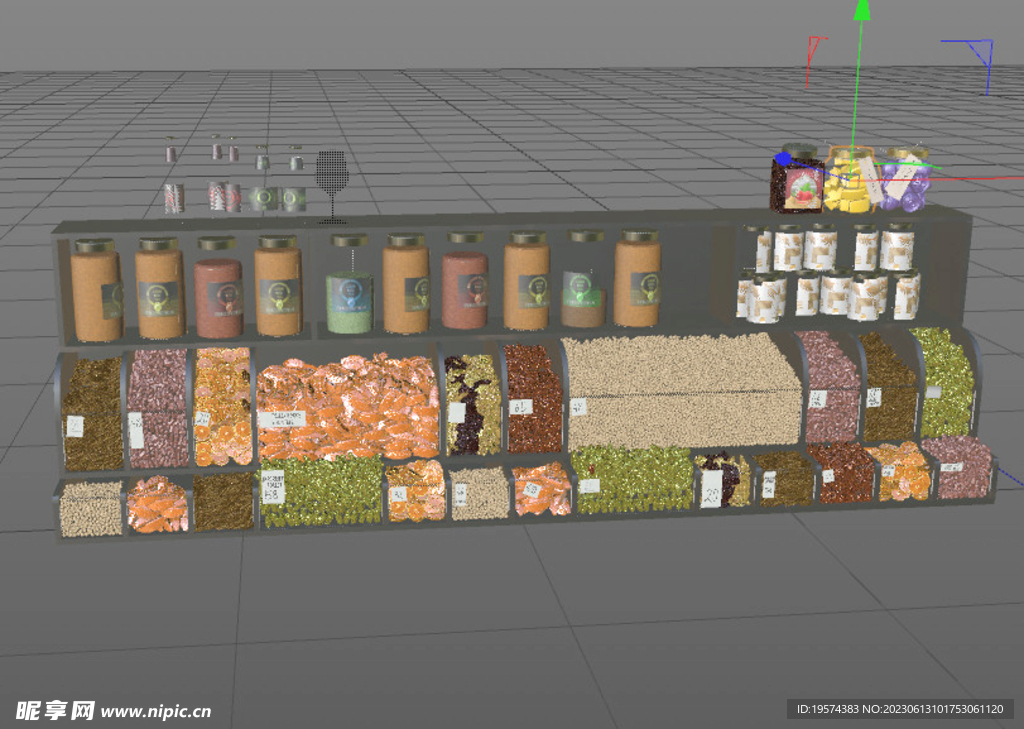 C4D模型  超市货架 