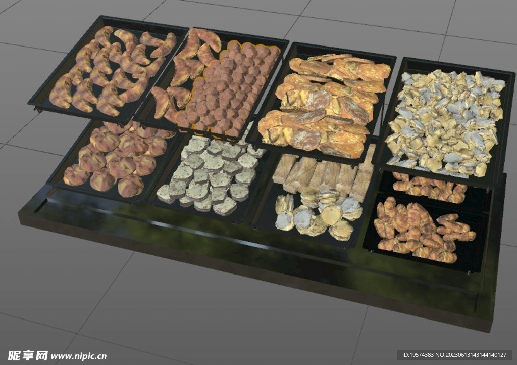 C4D模型 超市货架 