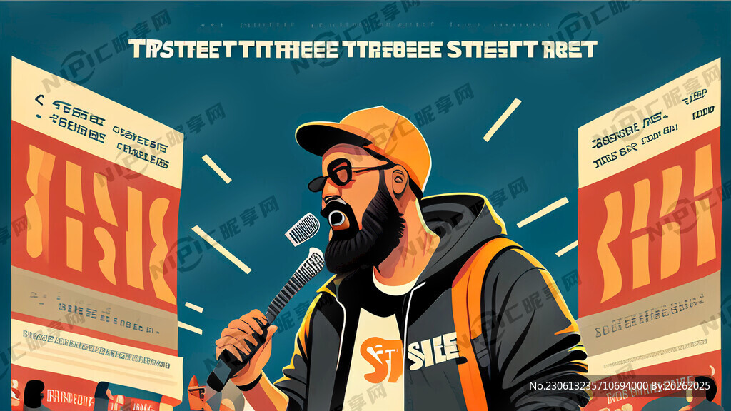 设计一个街唱艺人招募海报