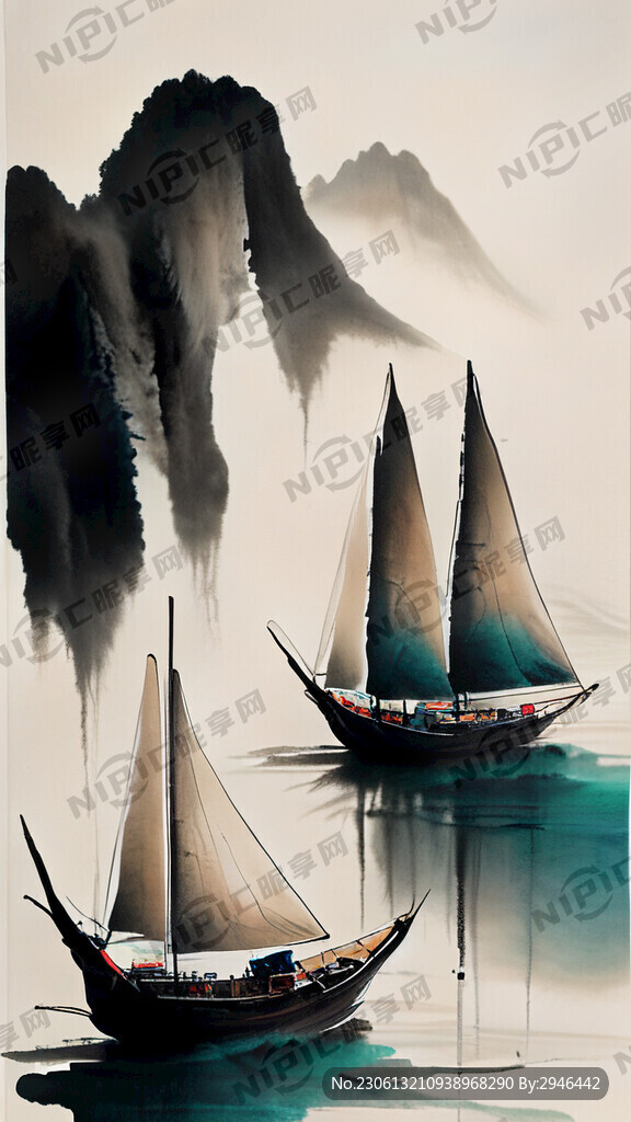 中国风 端午节 屈原 帆船