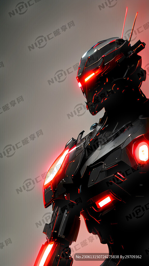 黑色机甲红色光效