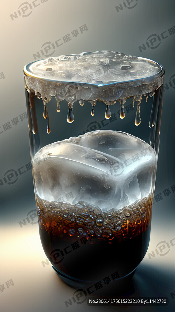 装在可乐里面的冰块 冰镇 水珠