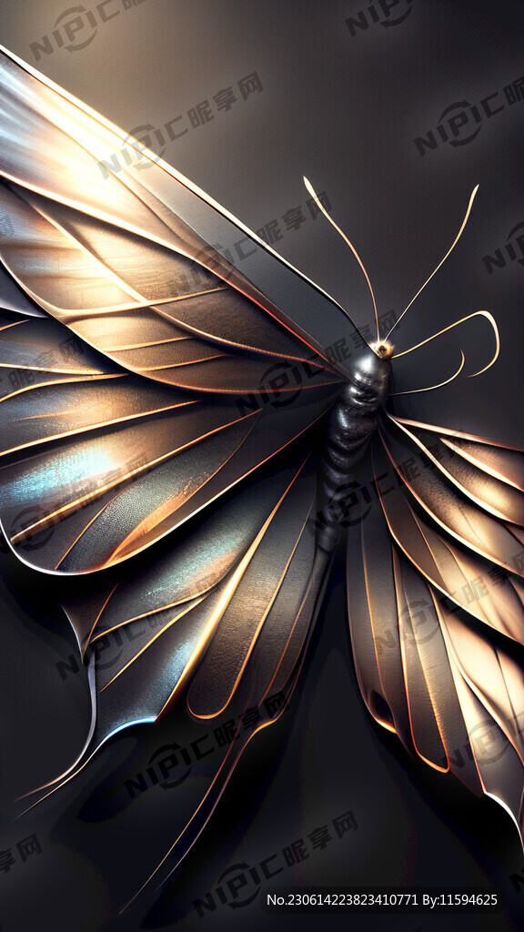 蝶翼 金属质感 质感增强 梦幻