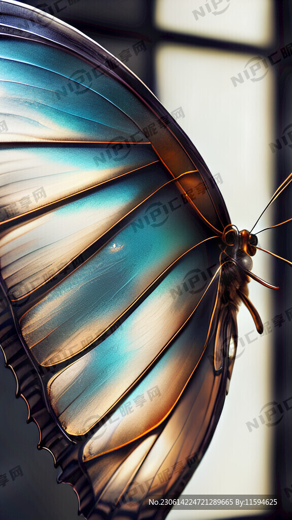 蝶翼 金属质感 玻璃质感 梦幻