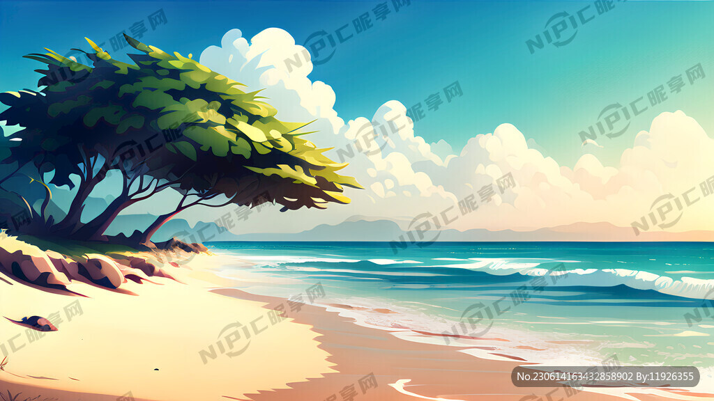 夏日风情海滩背景