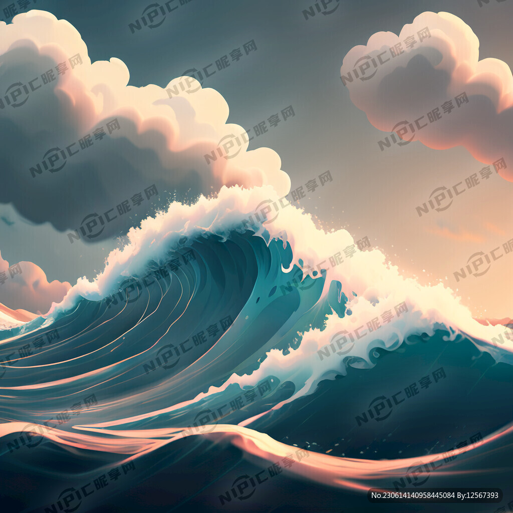 祥云一样的波浪 潮流元素