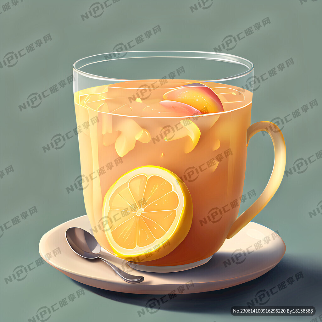 水蜜桃柠檬茶 奶茶 桃子 柠檬