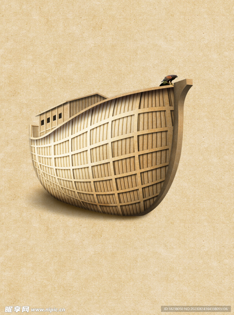 创意素材特种纸做的诺亚方舟