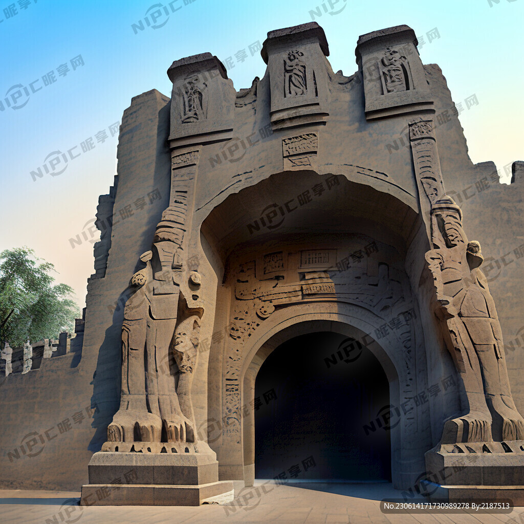 榆林地标性建筑例如南门口的骆驼