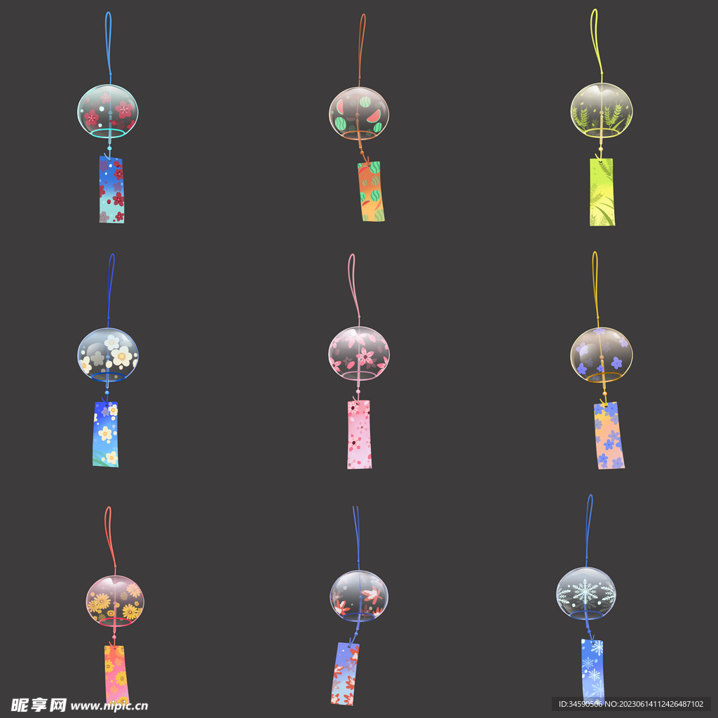 透明质感玻璃日式风铃