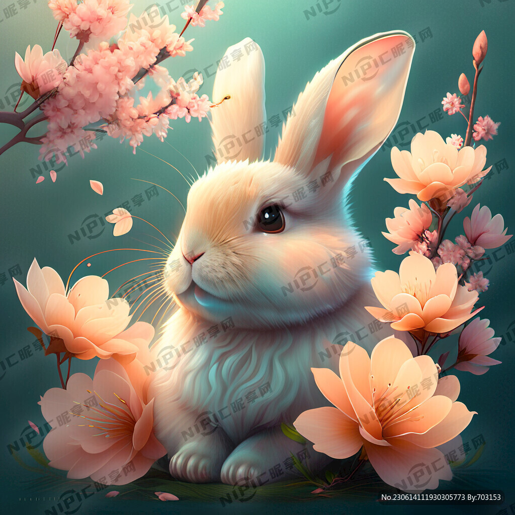 梦里的桃花和兔子