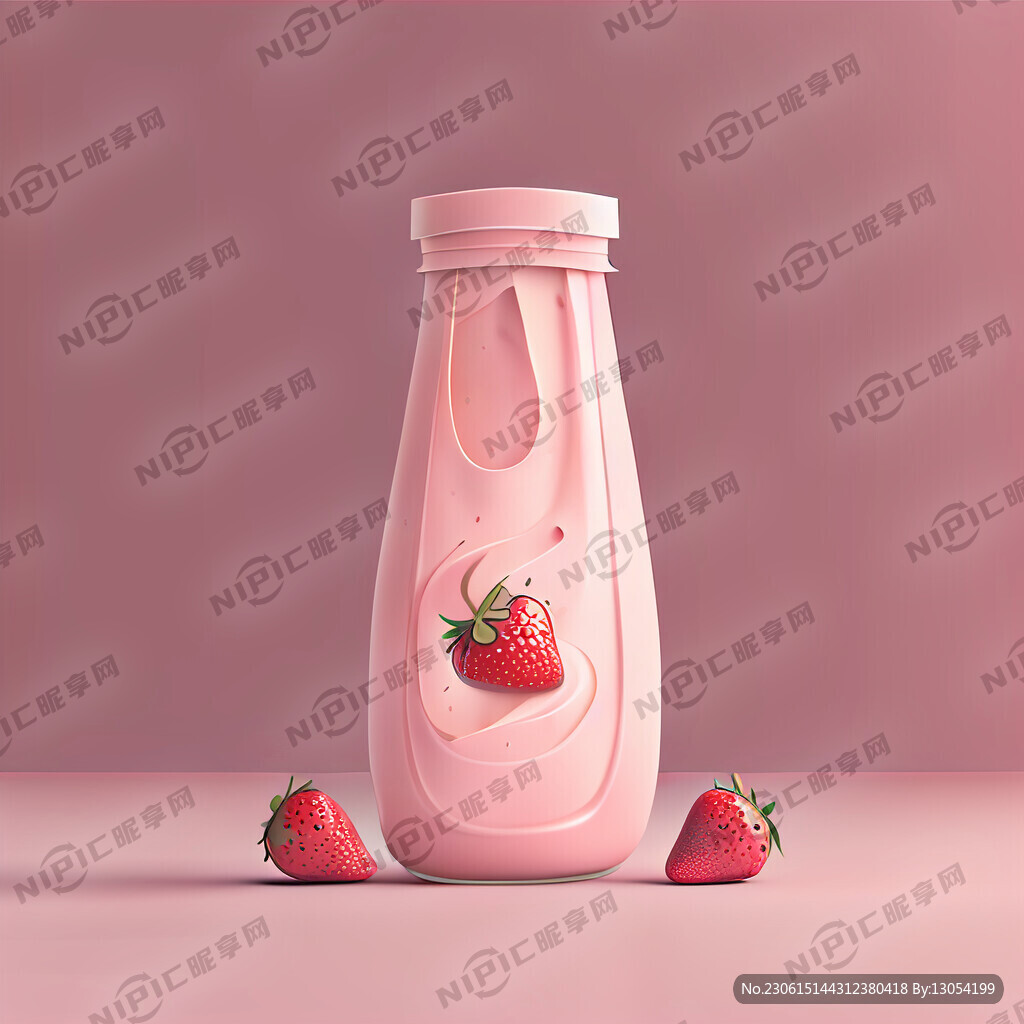 酸奶包装 草莓口味 简约大气