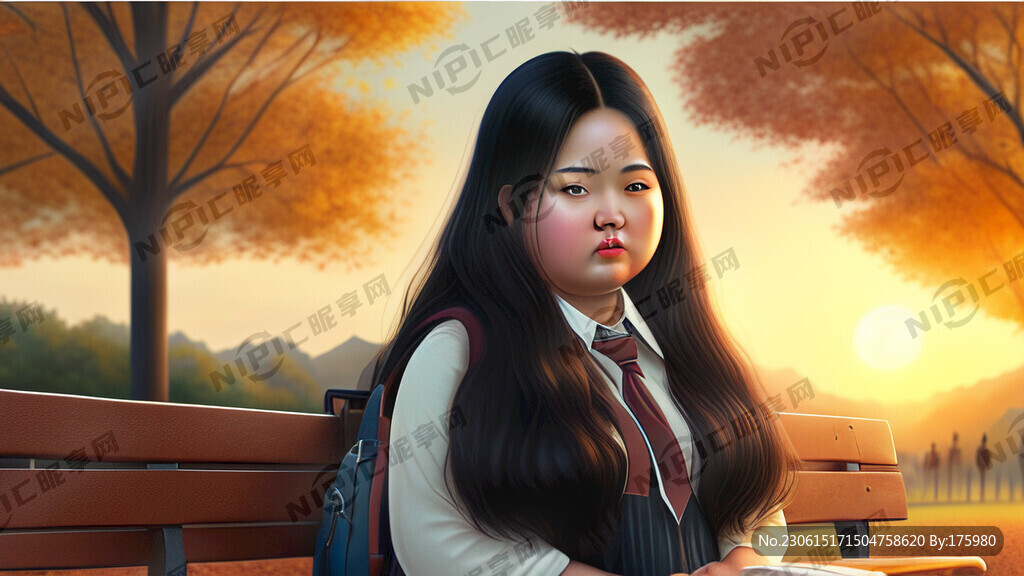 美女 校园 裙子 长发 婴儿肥