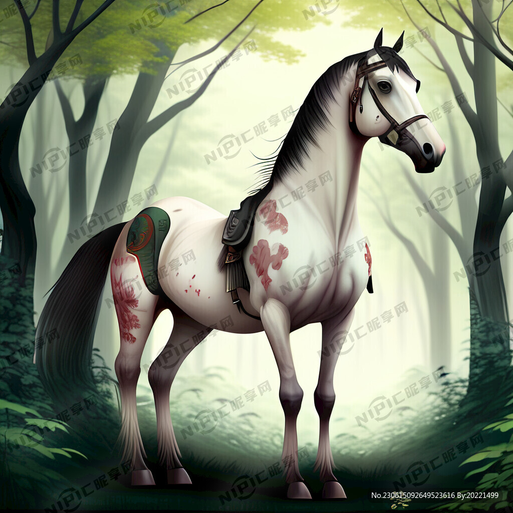 人马美女森林背景