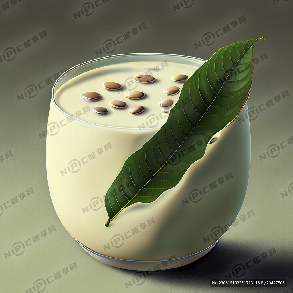 大豆豆奶牛奶绿叶