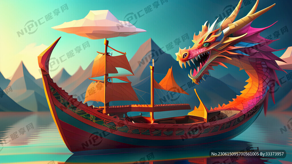 彩色龙舟 唯美 低饱和