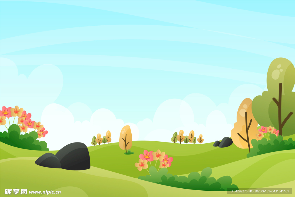 卡通自然风景