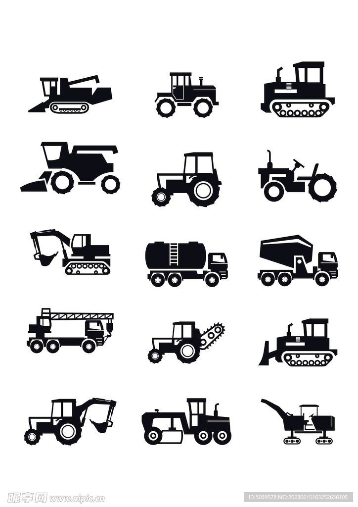 工地工程车程剪影