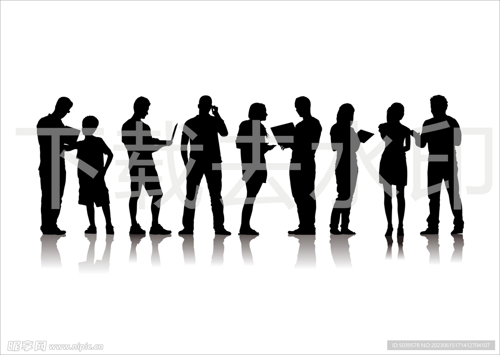 商务人物剪影矢量图片