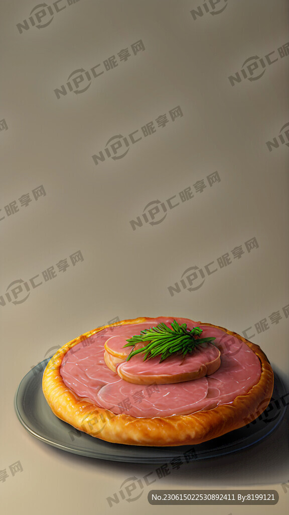 圆形肉饼 圆形 午餐肉 熟的