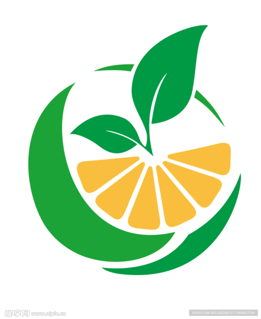 水果标志 橘子 卡通画