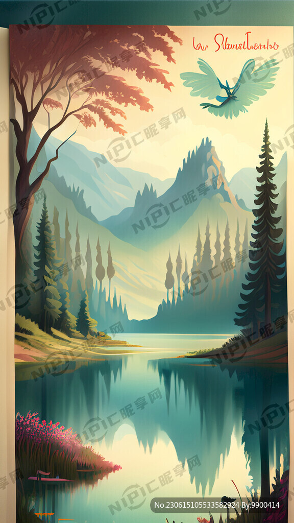 仙女湖文化风景宣传海报