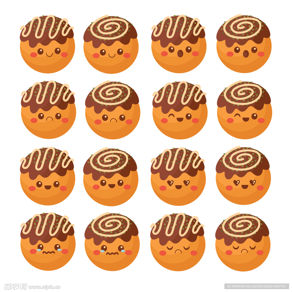 卡通章鱼小丸子