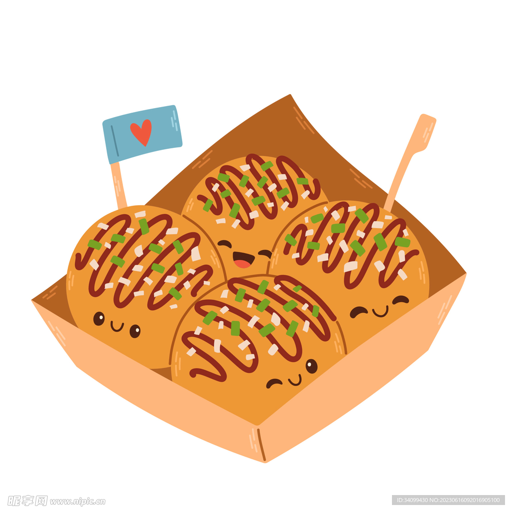 卡通章鱼小丸子